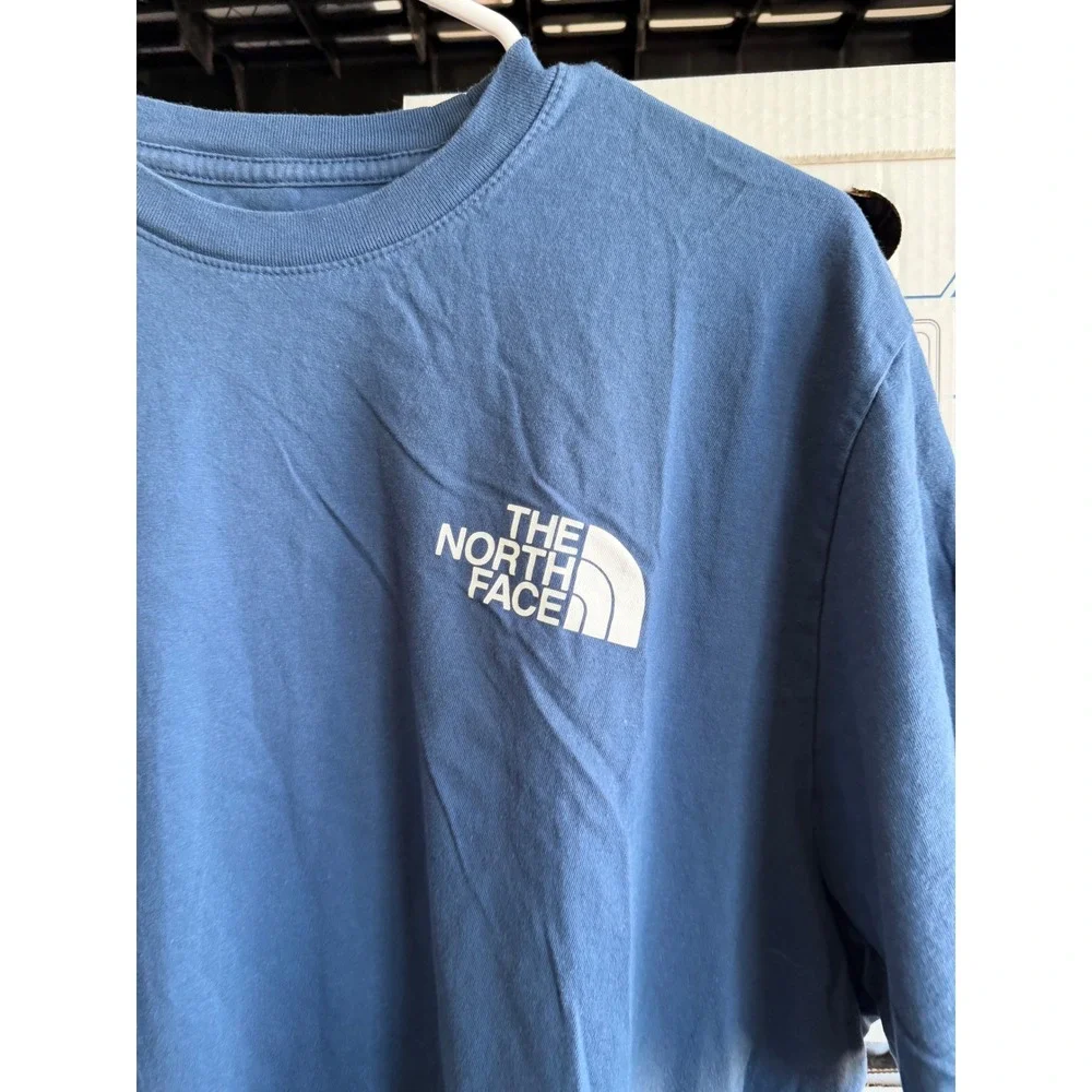 The North Face Mens XL Never Stop Exploring Big Logo T-Shirt Slate Blue